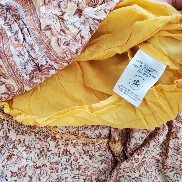 Arnhem Mimosa Orange Yellow Island Off Shoulder Midi Dress - Picture 6 of 7